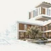 Konceptualni prikaz arhitektonskog projekta s BIM slojevima u bojama RIEMAKER Academy